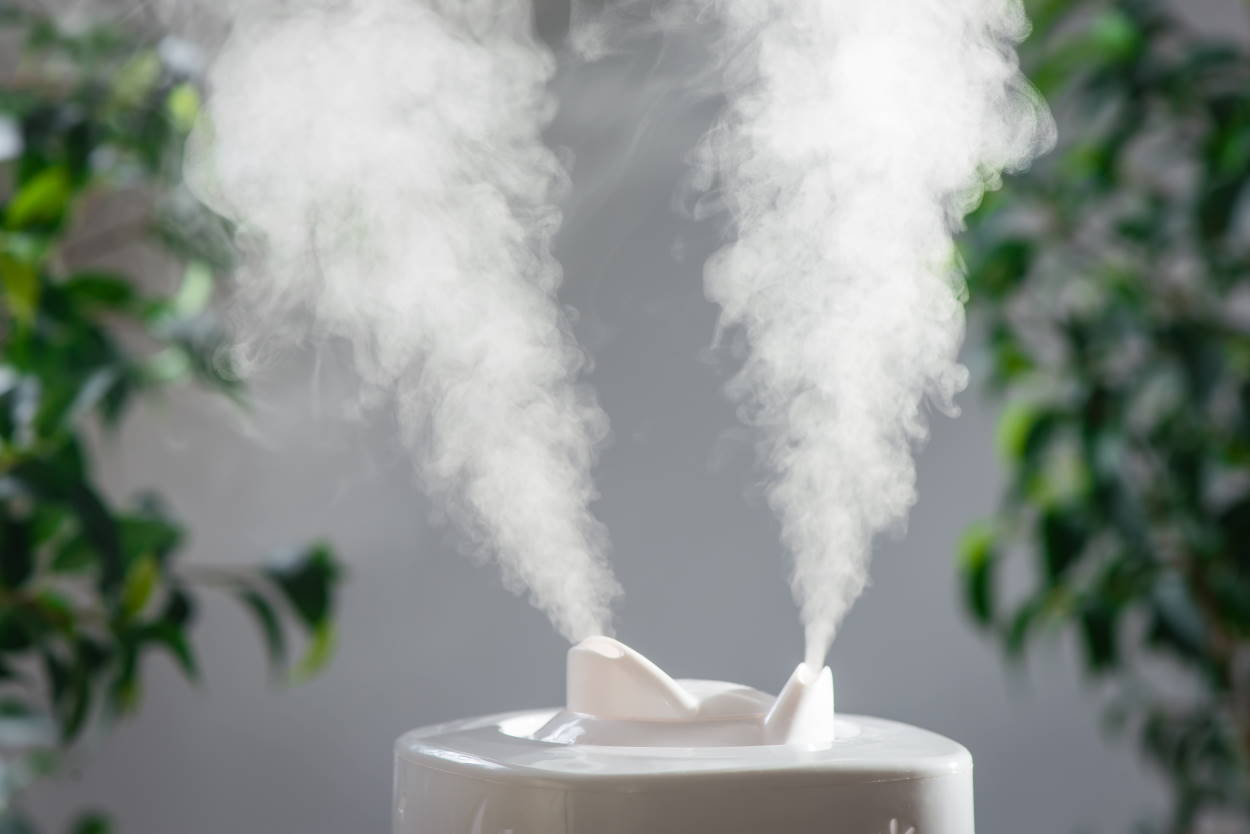 A humidifier adds moisture to a home
