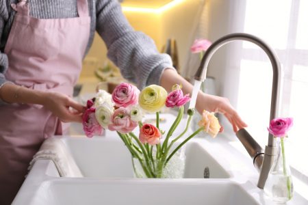 Flowers in a sink